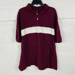 HB cotton Burgundy Polo Shirt with White Stripe size 4XL